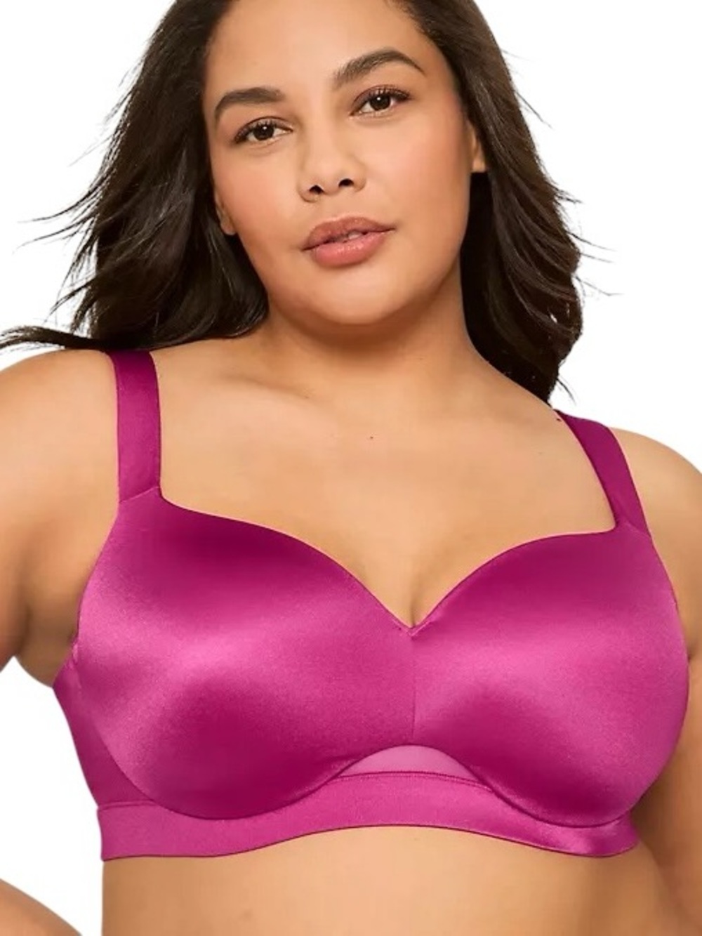 CACIQUE Comfort Bliss Lightly Lined Balconette Bra in Magenta Petal - Picture 2 of 12